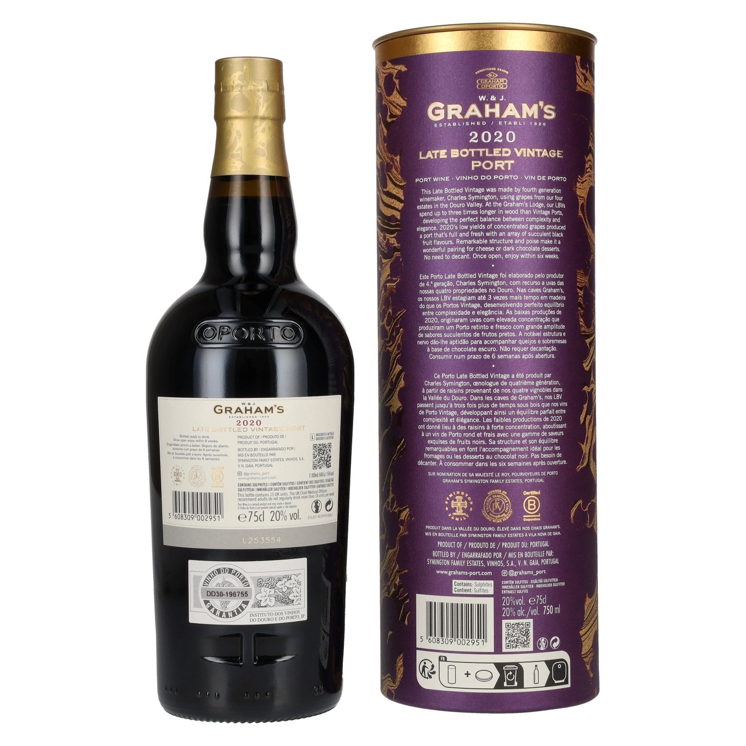 W. & J. Graham's Late Bottled Vintage Port 2020 20% Vol. 0,75l in Geschenkbox