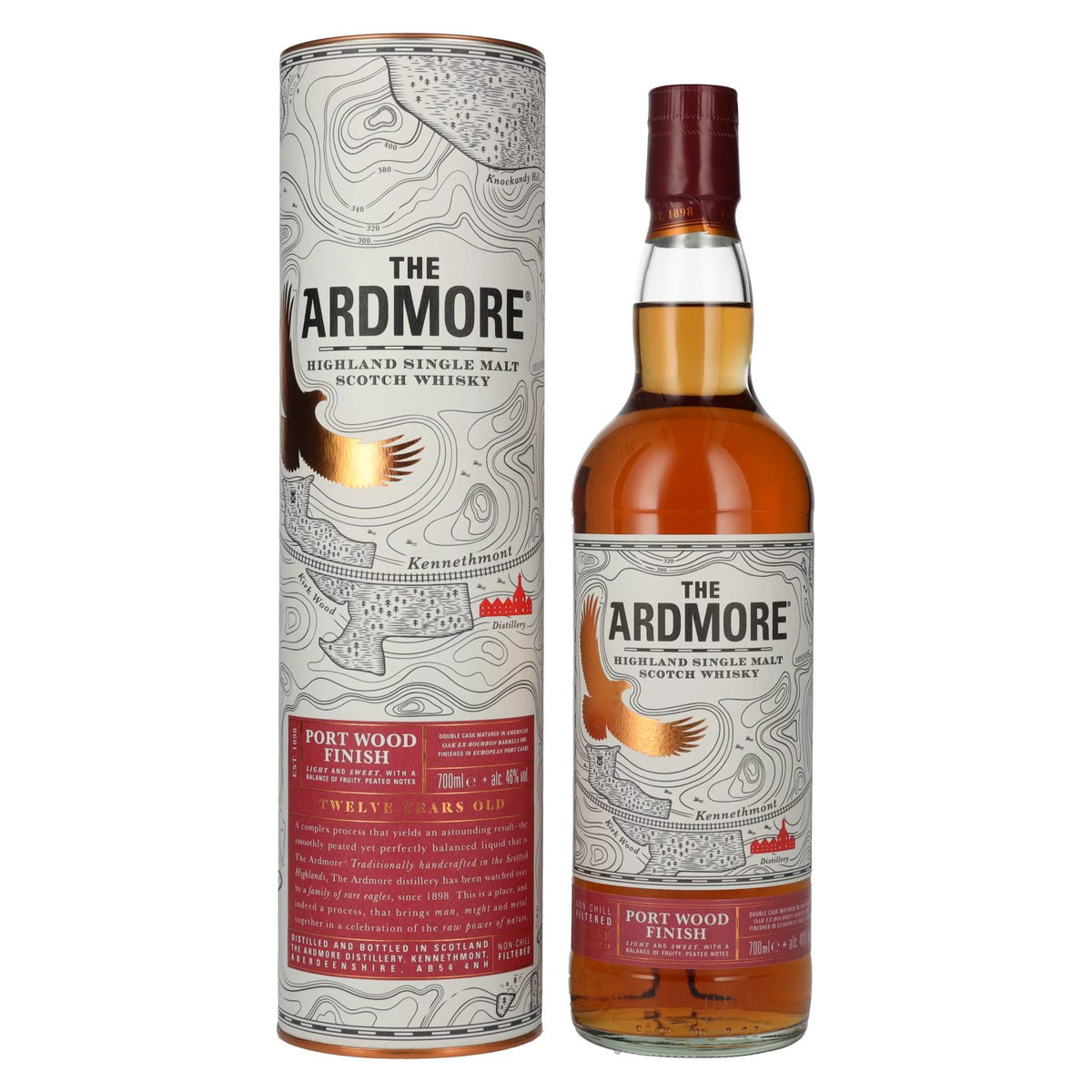The Ardmore 12 Years Old PORT WOOD FINISH 46% vol. 0.7 l in a gift box