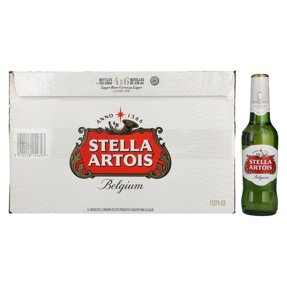 Stella Artois Premium Lager 5% ABV 4x6x0.33l
