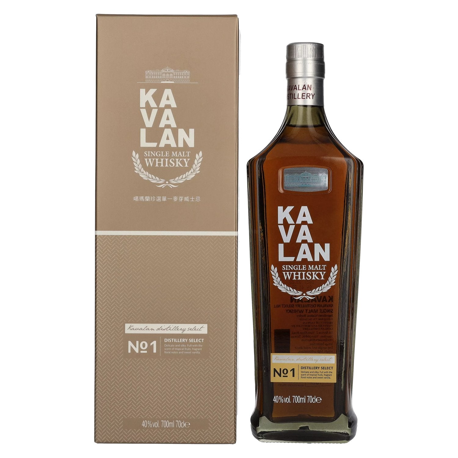 Kavalan DISTILLERY SELECT Single Malt Whisky No. 1 40% vol. 0,7l en coffret cadeau