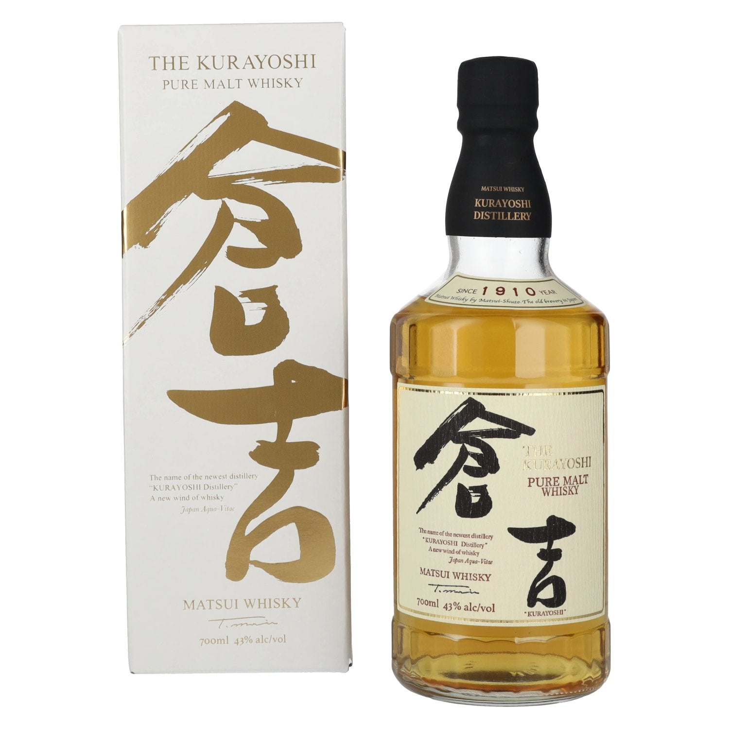 Matsui Whisky THE KURAYOSHI Pure Malt Whisky 43% Vol. 0,7l in geschenkverpakking