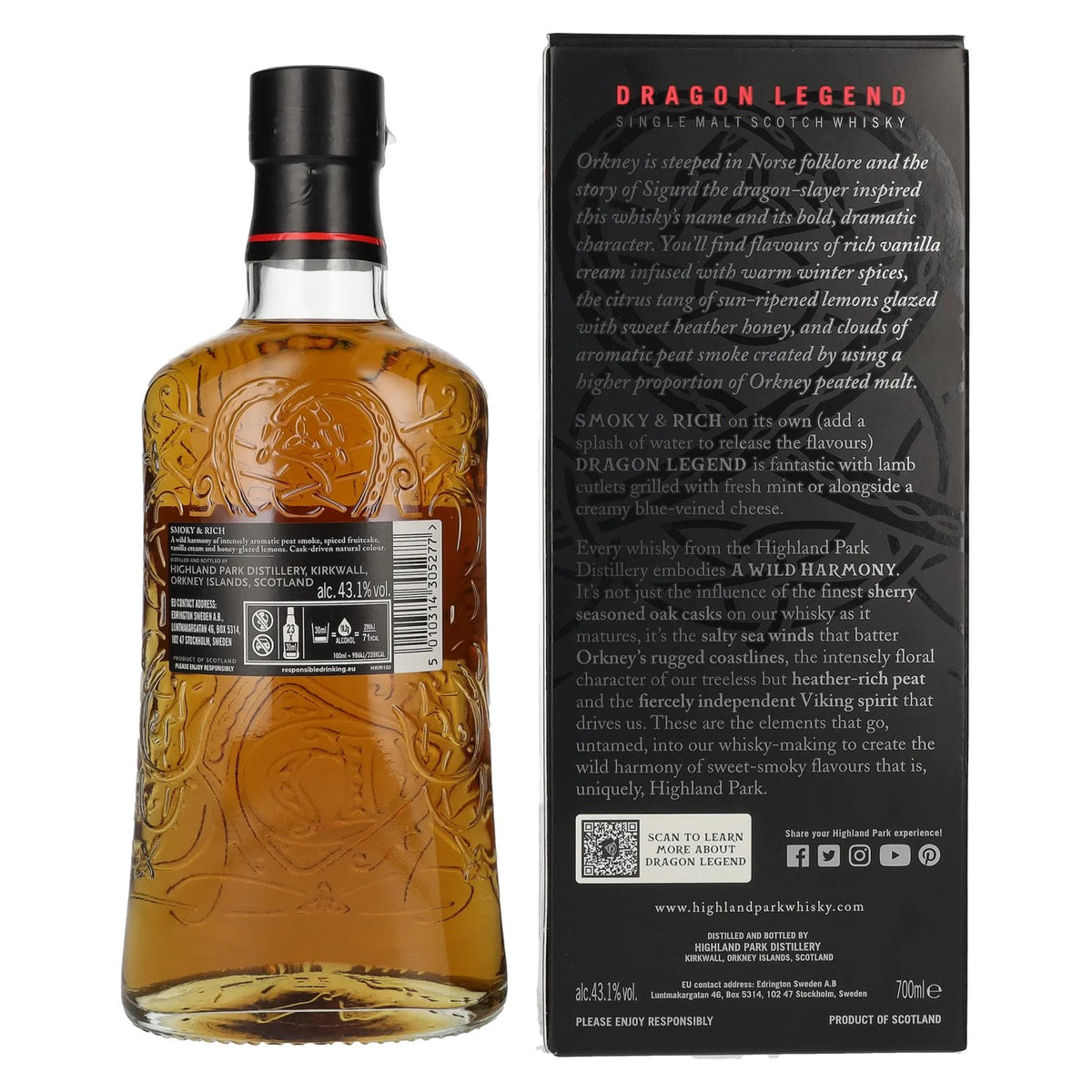 Highland Park DRAGON LEGEND Single Malt Scotch Whisky 43.1% ABV 0.7l in a gift box