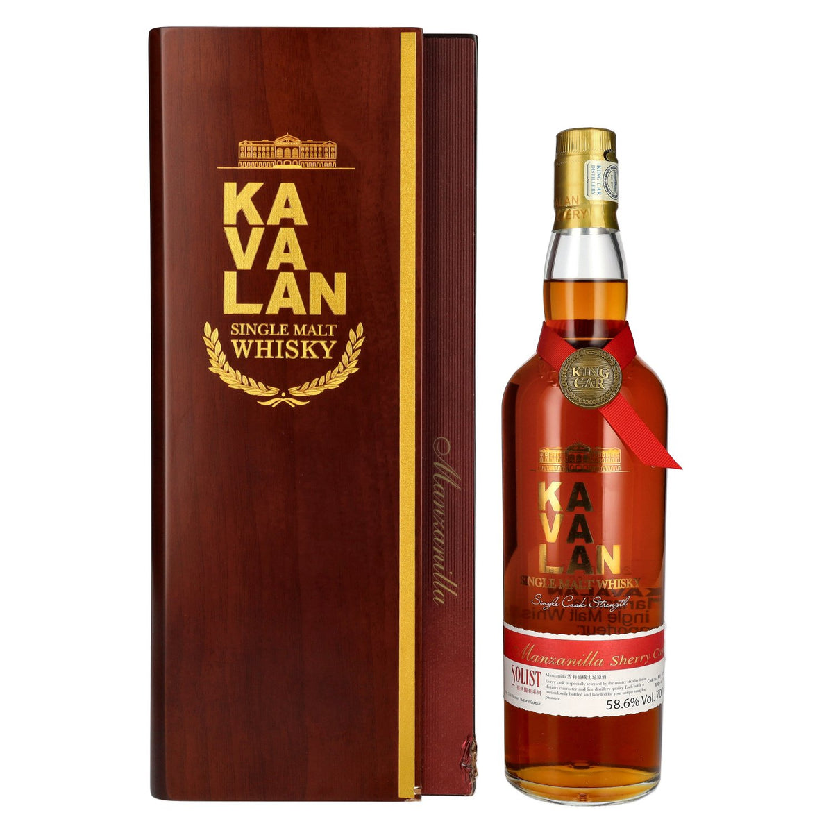 Kavalan SOLIST Manzanilla Sherry Cask 58,6 % vol., 0,7 l, dans un coffret en bois