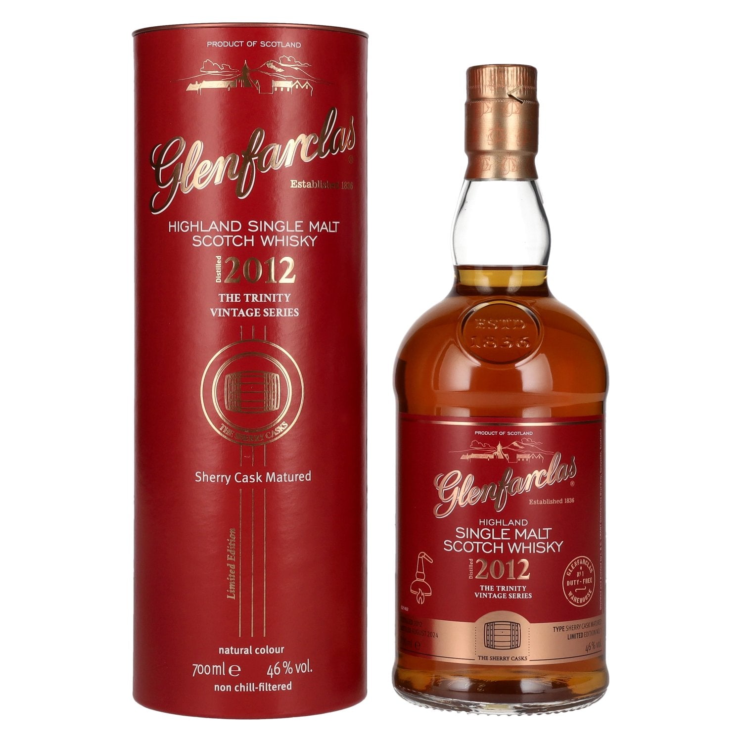 Glenfarclas THE TRINITY VINTAGE SERIES Sherry Cask Highland Single Malt 2012 46% Vol. 0,7l in Geschenkbox