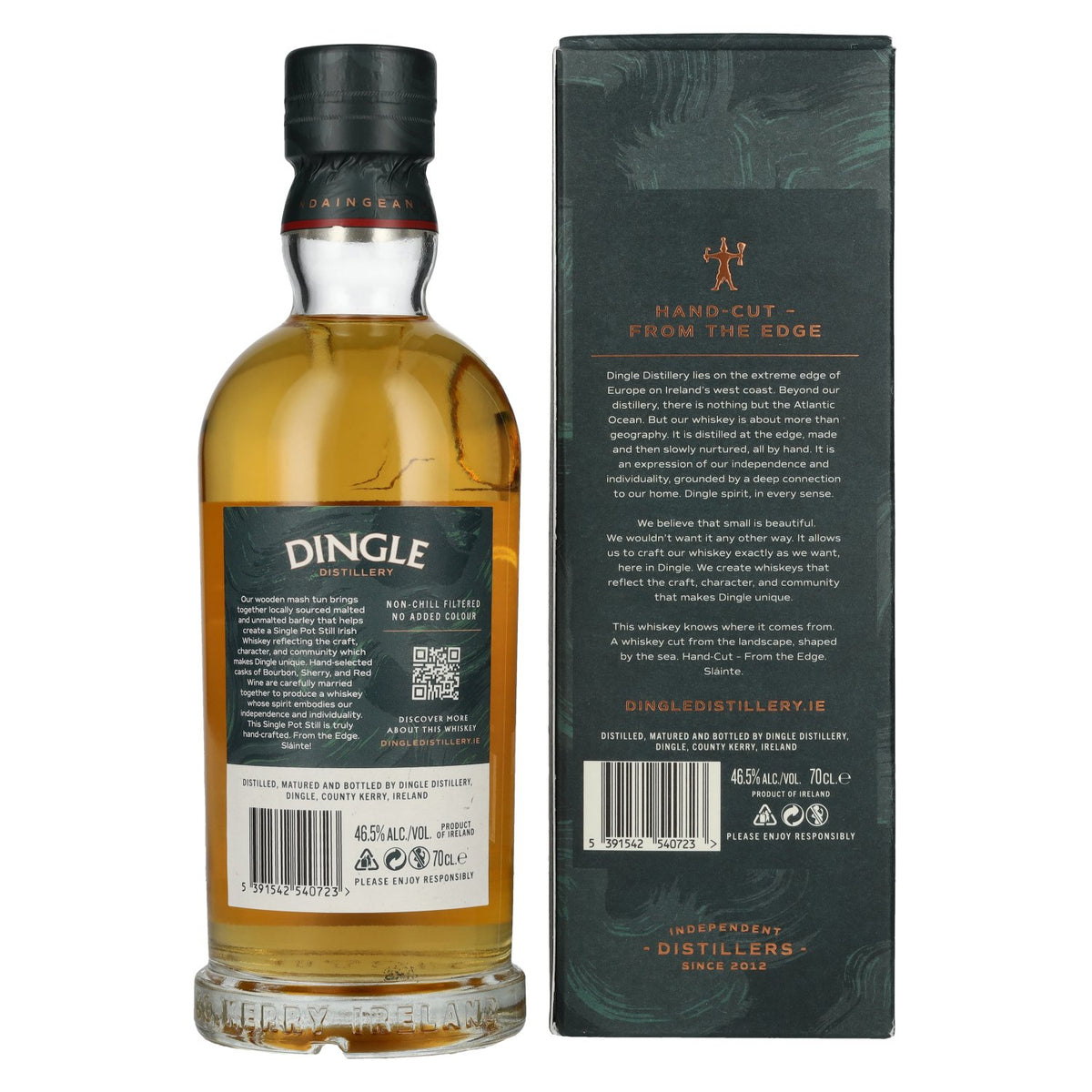 Dingle Single Pot Still Irish Whiskey, driemaal gedistilleerd, 46,5% vol., 0,7 l in geschenkverpakking