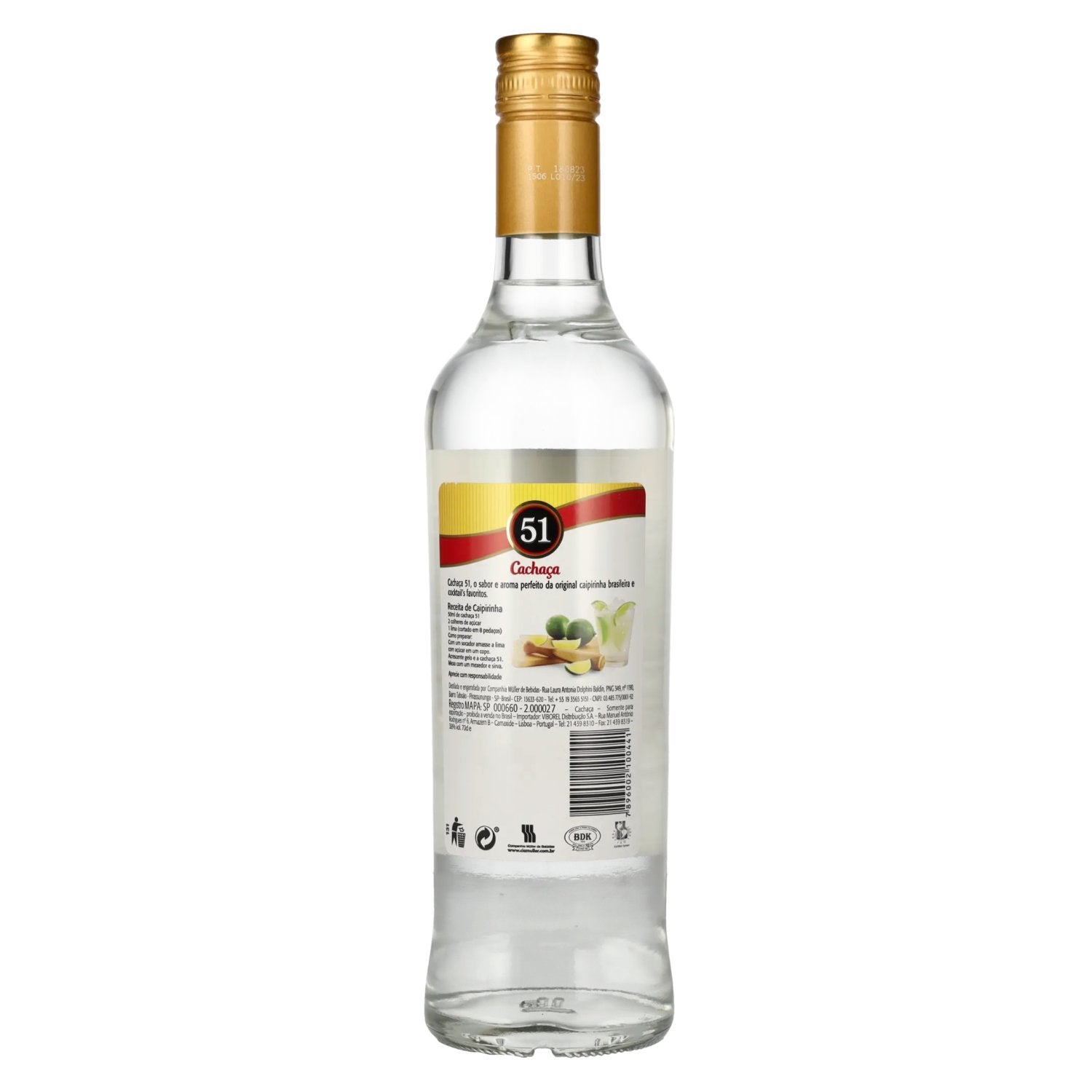Cachaça 51 Braziliaanse suikerriet-eau-de-vie 38% Vol. 0,7l