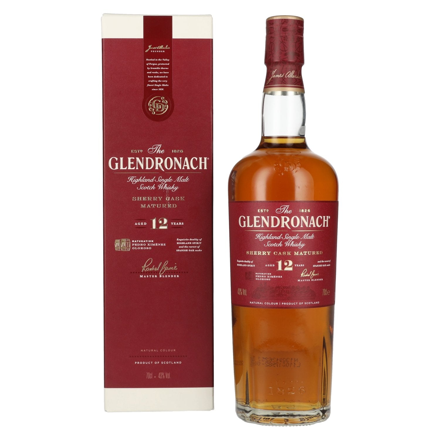 The GlenDronach 12 Years Old SHERRY CASK MATURED Highland Single Malt 43% Vol. 0,7l in Geschenkbox