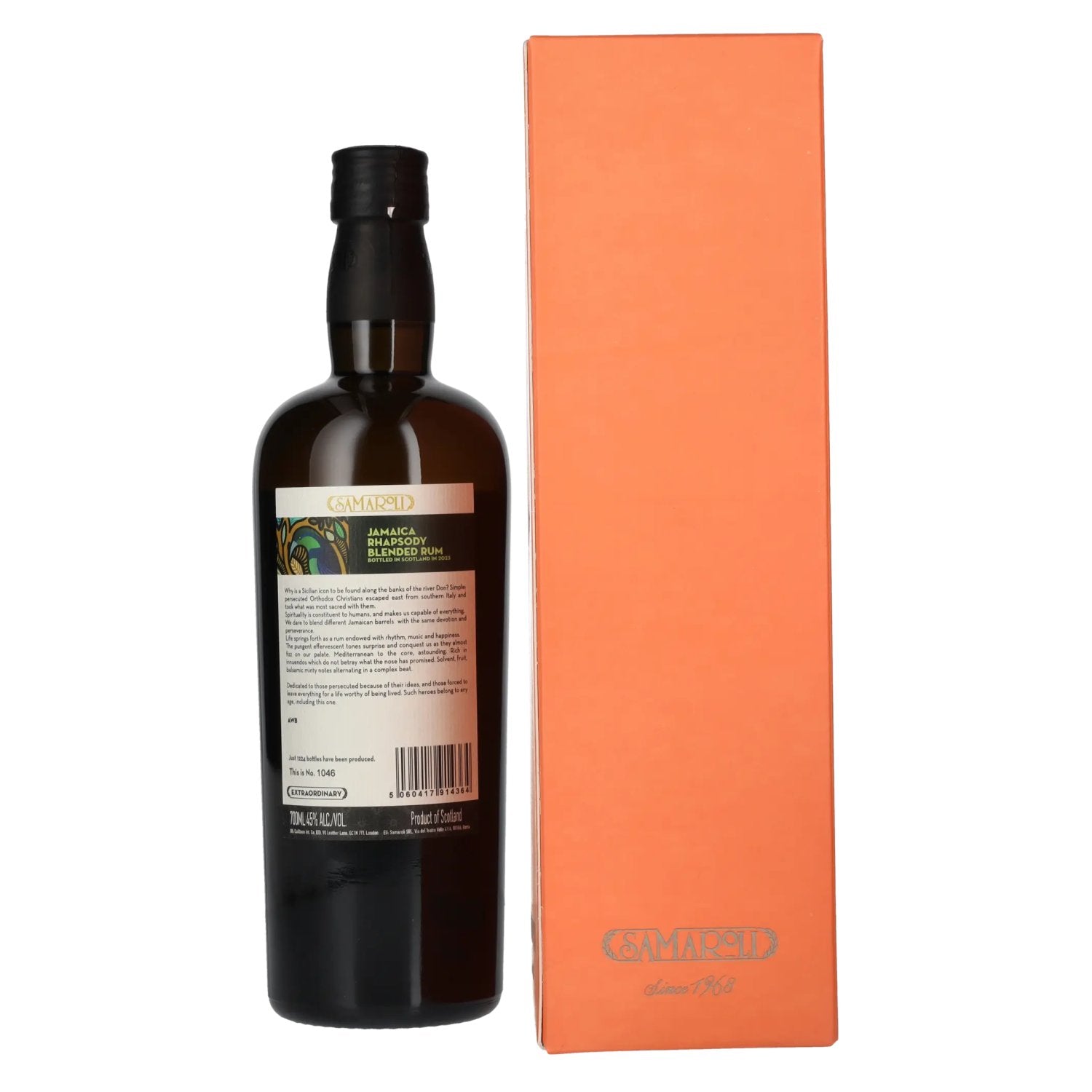 Samaroli Jamaica Rhapsody, rhum assemblé 2023, 45 % vol., 0,7 l, dans un coffret cadeau