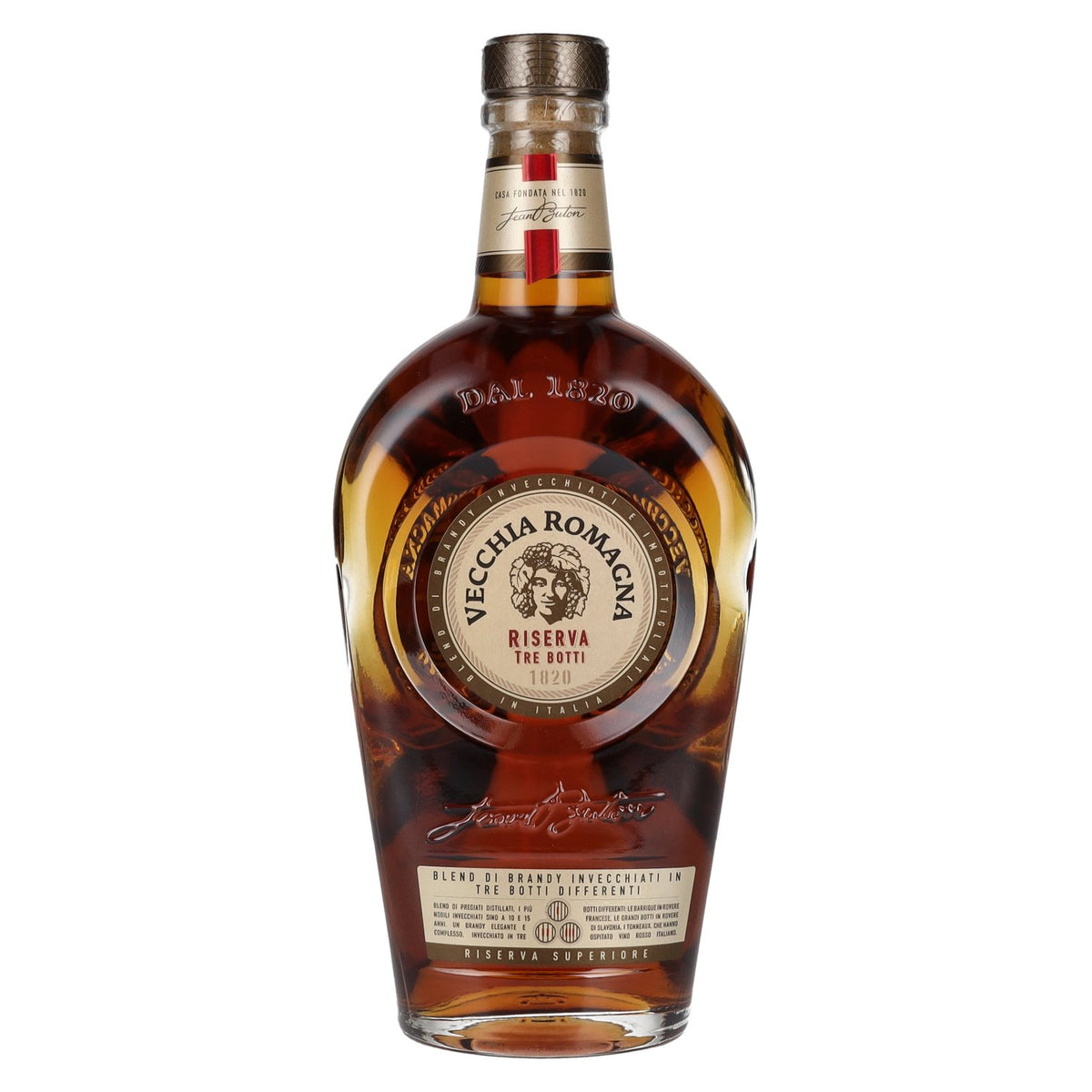 Vecchia Romagna Riserva Tre Botti 1820 Brandy 40.8% ABV 0.7l