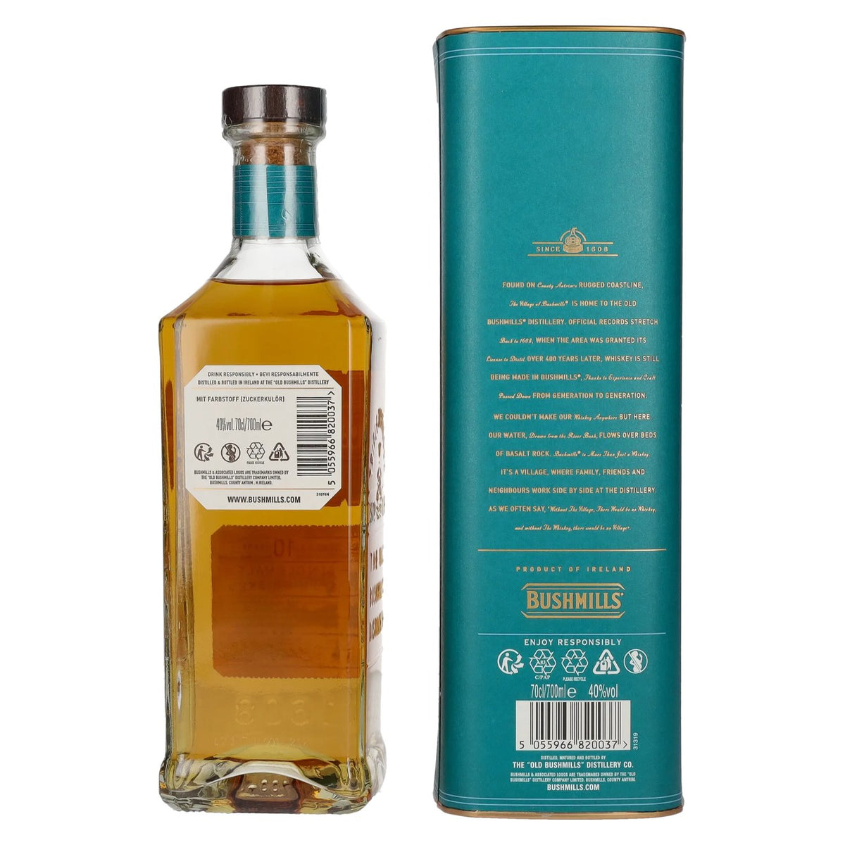 Bushmills 10 Years Old Single Malt Irish Whisky 40% ABV 0.7l in a gift box
