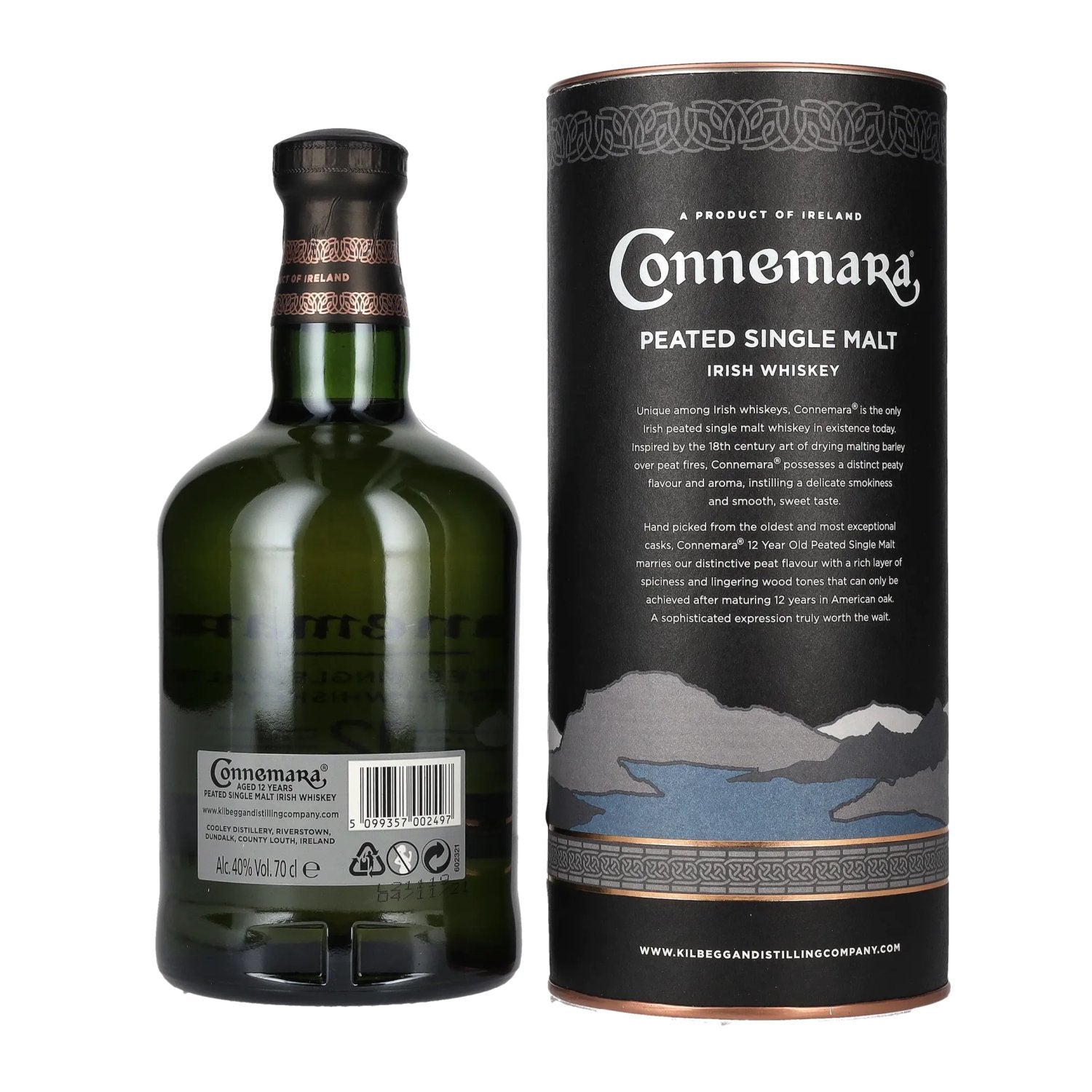 Connemara 12 Years Old Peated Single Malts Irish Whiskey 40% Vol. 0,7l en coffret cadeau