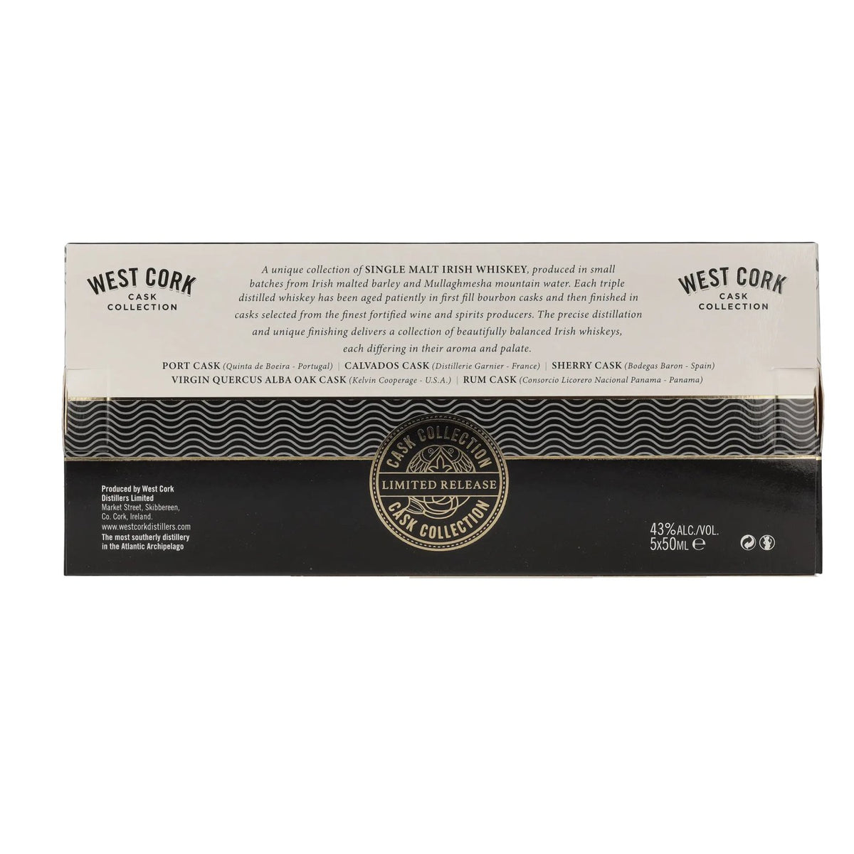 West Cork CASK COLLECTION miniset 43% vol. 5 x 0,05 l in geschenkverpakking