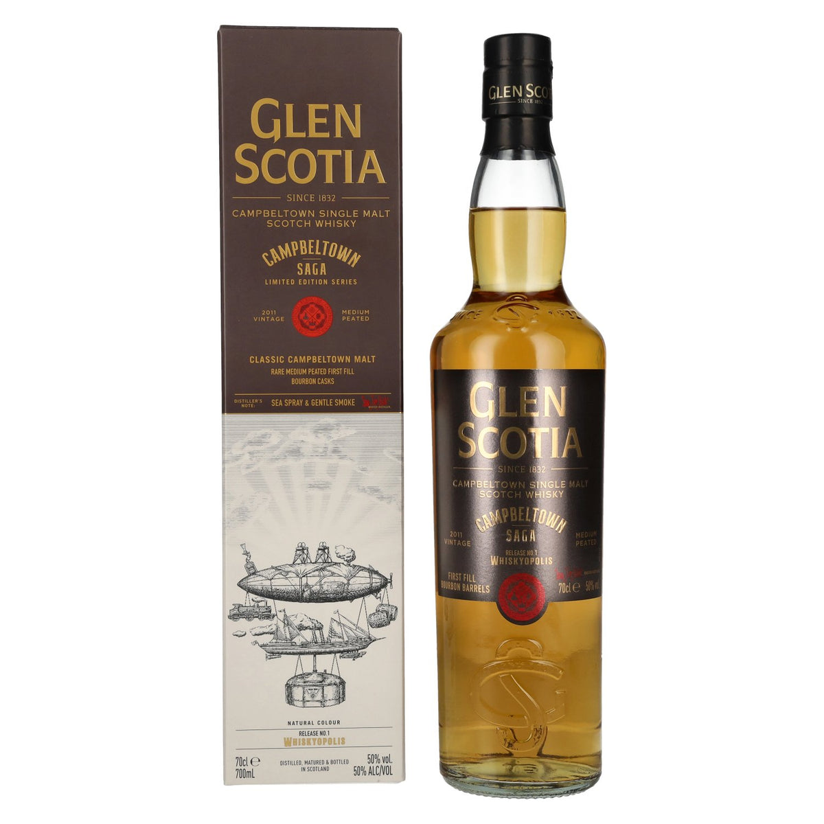 Glen Scotia Campbeltown SAGA WHISKYPOLIS Release No. 1 50% Vol. 0,7l in Geschenkbox