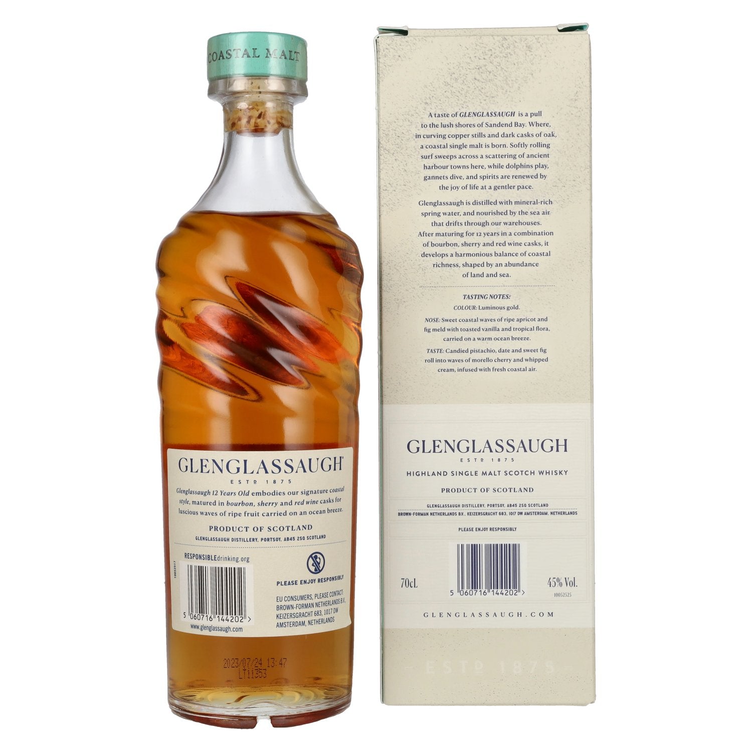 Glenglassaugh 12 Years Old Highland Single Malt Scotch Whisky 45% Vol. 0,7l in geschenkverpakking