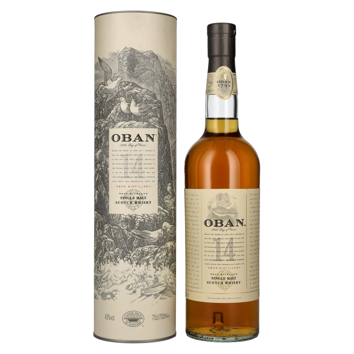 Whisky single malt Oban 14 ans d'âge, 43 % vol., 0,7 l, dans un coffret cadeau