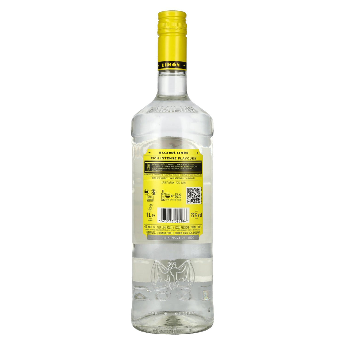 Bacardi LIMÓN Rum Met Natuurlijke Smaakstoffen 27% Vol. 1l