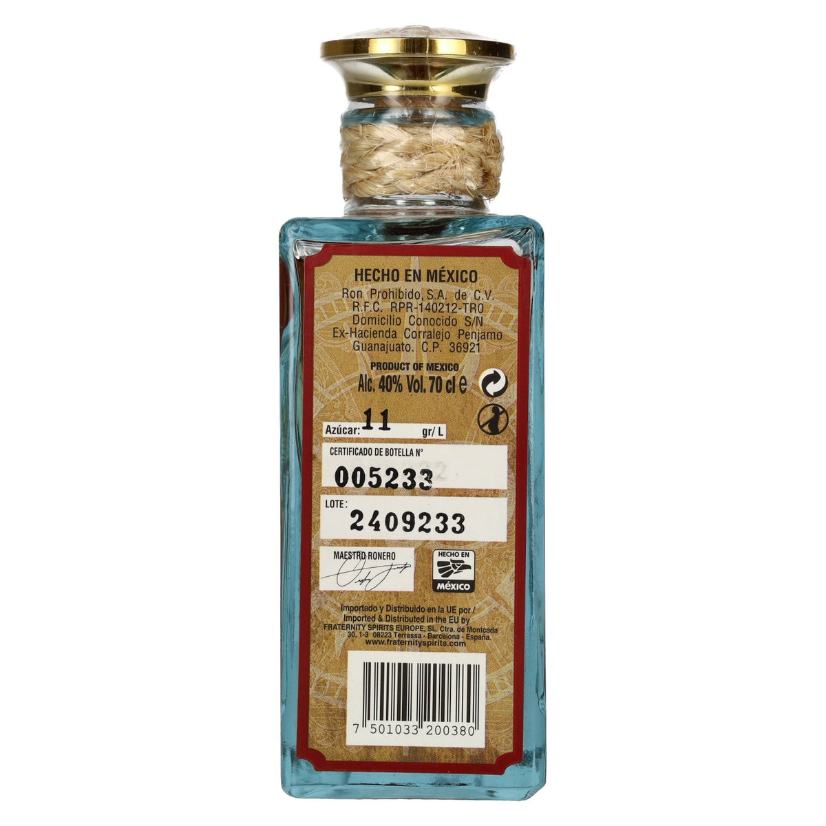 El Ron Prohibido XO Single Barrel Mexican Rum 40% Vol. 0,7l