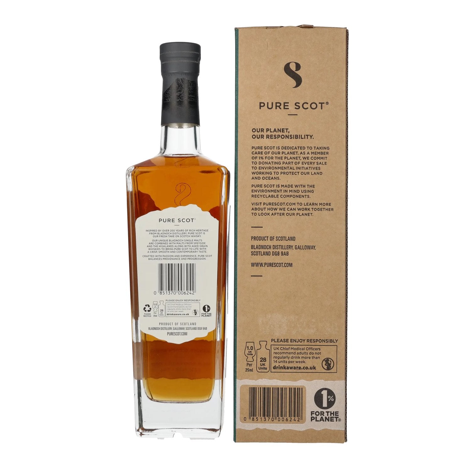 Bladnoch Pure Scot Blended Scotch Whisky 40% vol. 0,7l en boîte cadeau