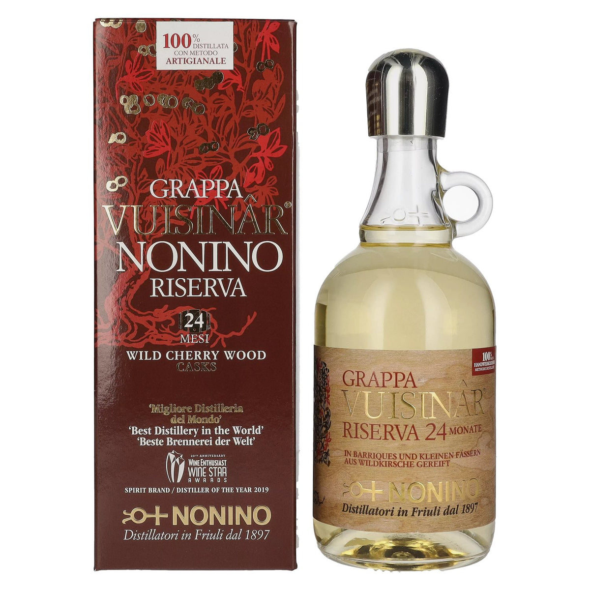 Nonino Grappa Vuisinâr Riserva 24 Mesi 41% ABV 0.7l in a gift box