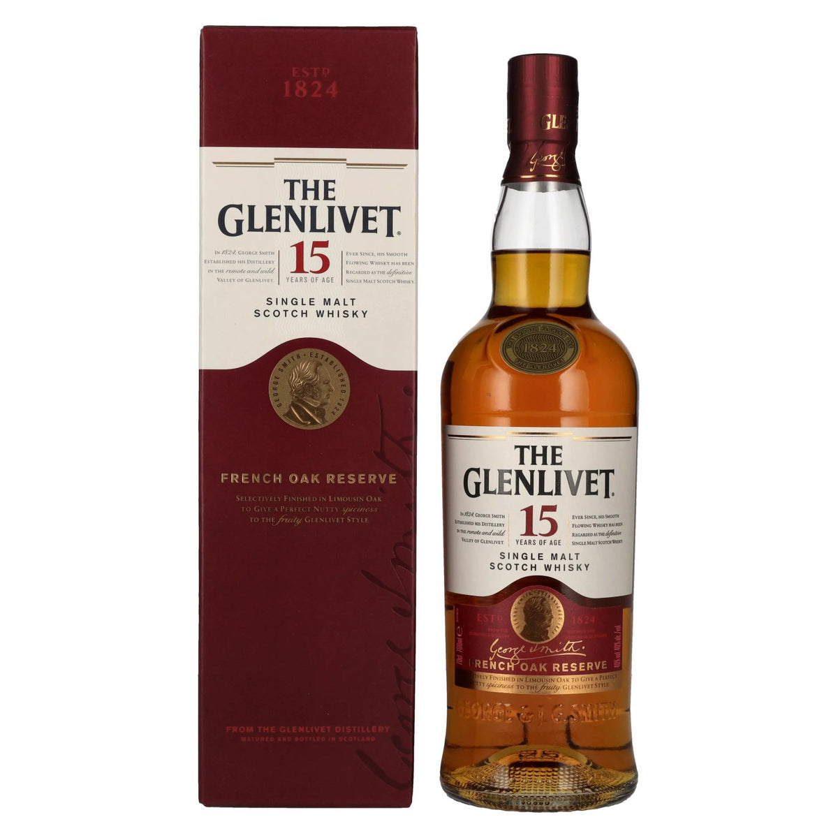 The Glenlivet 15 ans d'âge FRENCH OAK RESERVE 40 % vol. 0,7 l dans un coffret cadeau