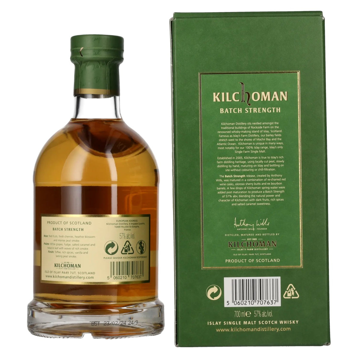 Kilchoman BATCH STRENGTH Islay Single Malt Scotch Whisky 57% ABV, 0.7 litres, in a gift box
