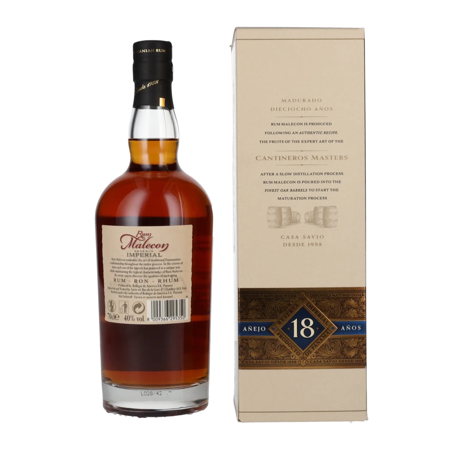 Rum Malecon Añejo 18 Años Reserva Imperial 40% Vol. 0,7l in geschenkverpakking