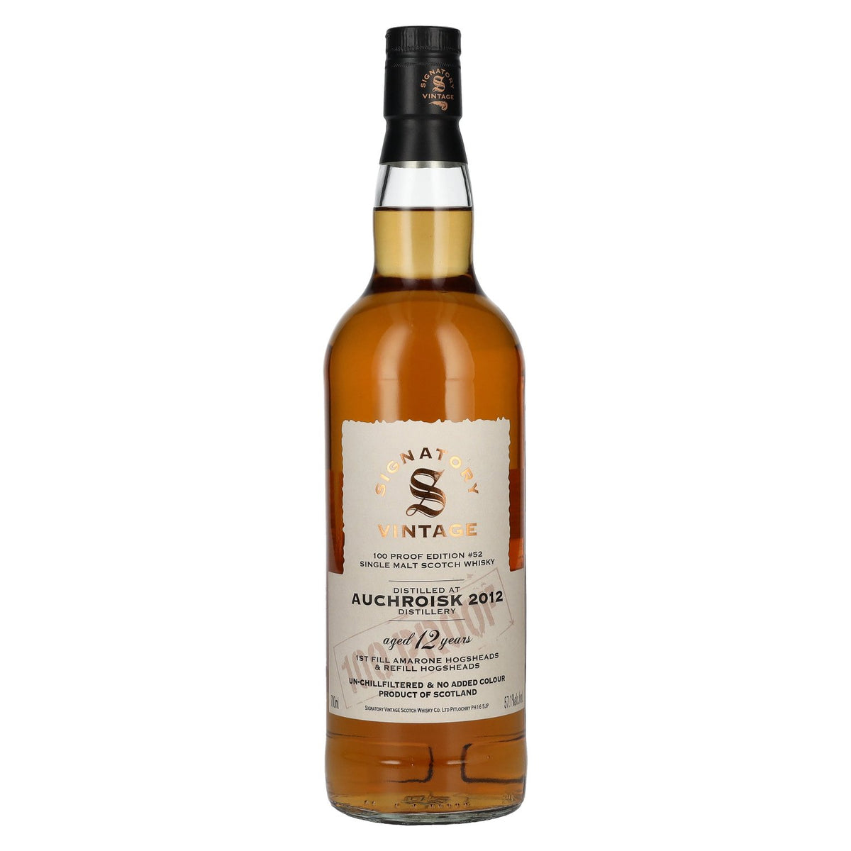 Signatory Vintage 100 Proof Edition AUCHROISK 12 Years Old Single Malt #52 2012 57,1% Vol. 0,7l