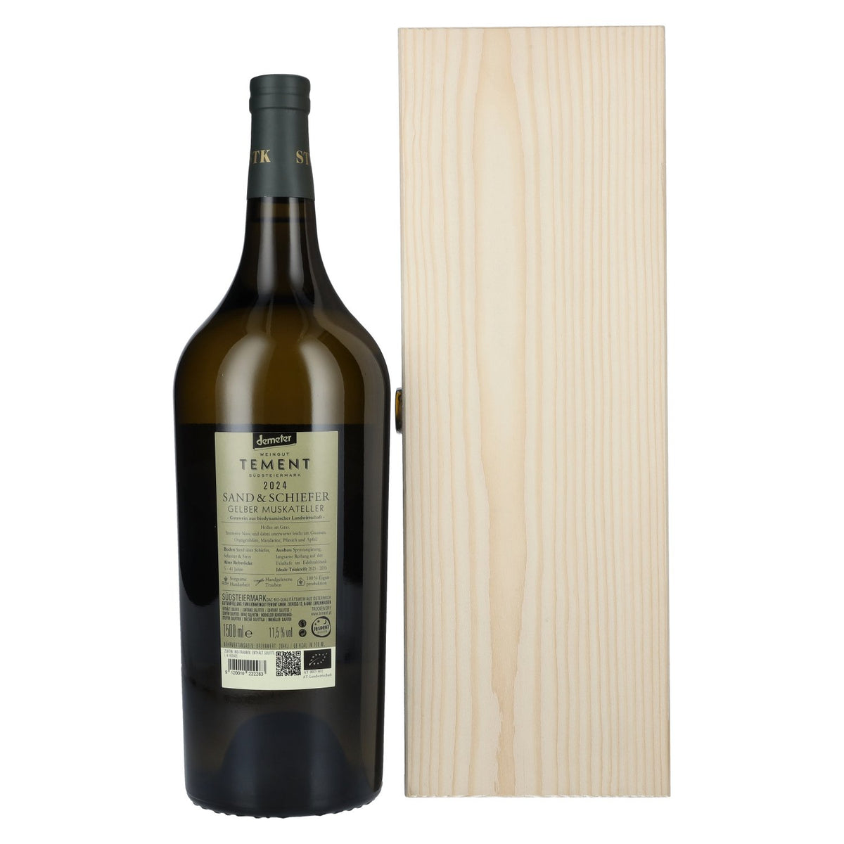 Tement Gelber Muskateller Sand & Schiefer Südsteiermark DAC 2024 11,5% Vol. 1,5l in Holzkiste