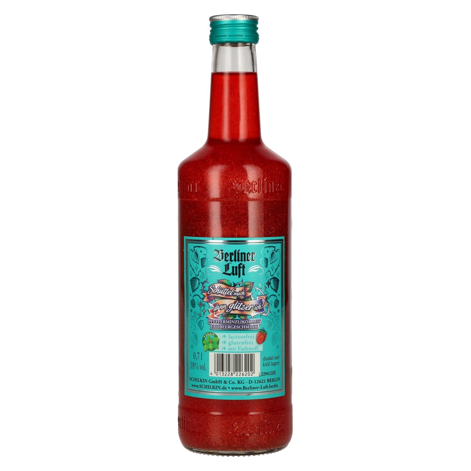 Berliner Luft GLITTER ERDBEERE Der Frische Pfefferminzlikör 18% Vol. 0,7l