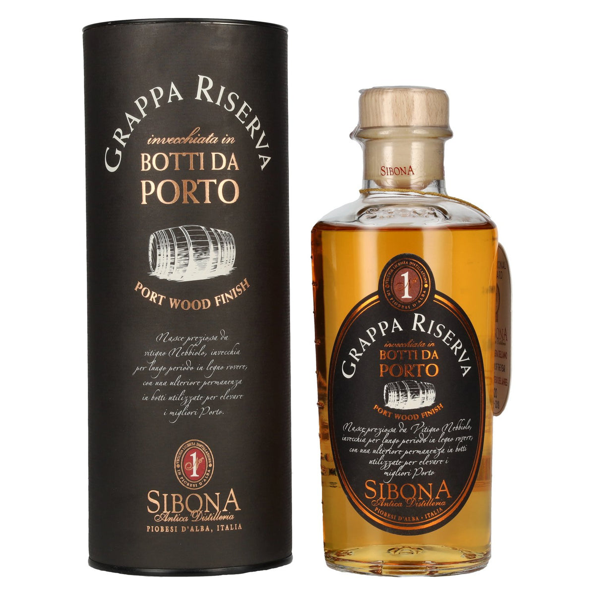 Sibona GRAPPA RISERVA Botti da PORTO 40% Vol. 0.5l in gift box