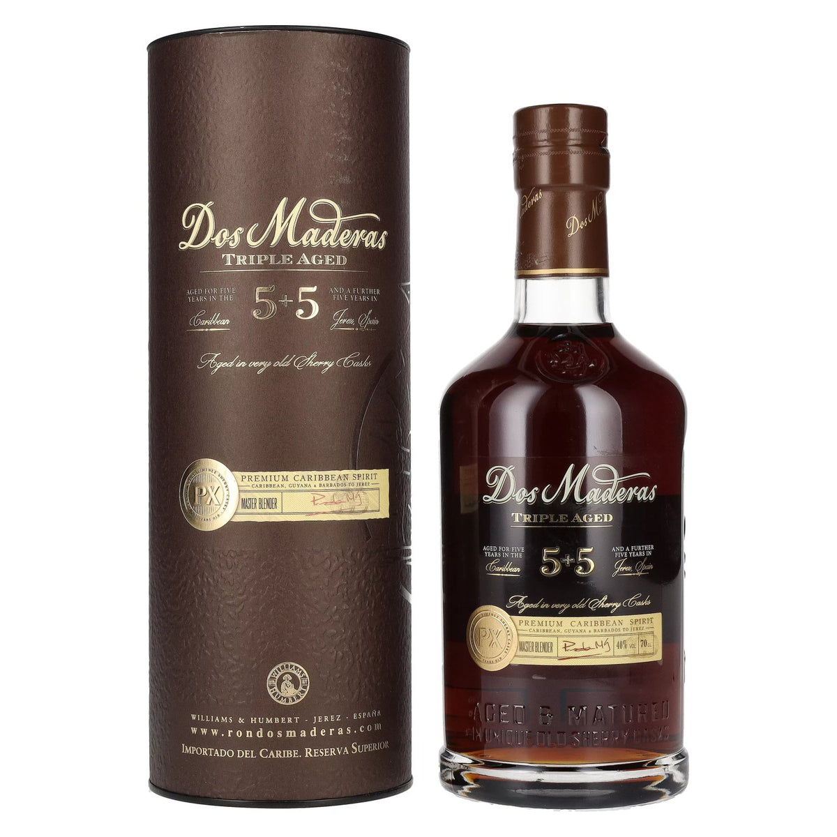 Dos Maderas PX 5+5 jaar oude driemaal gerijpte drank 40% vol. 0,7 l in geschenkverpakking