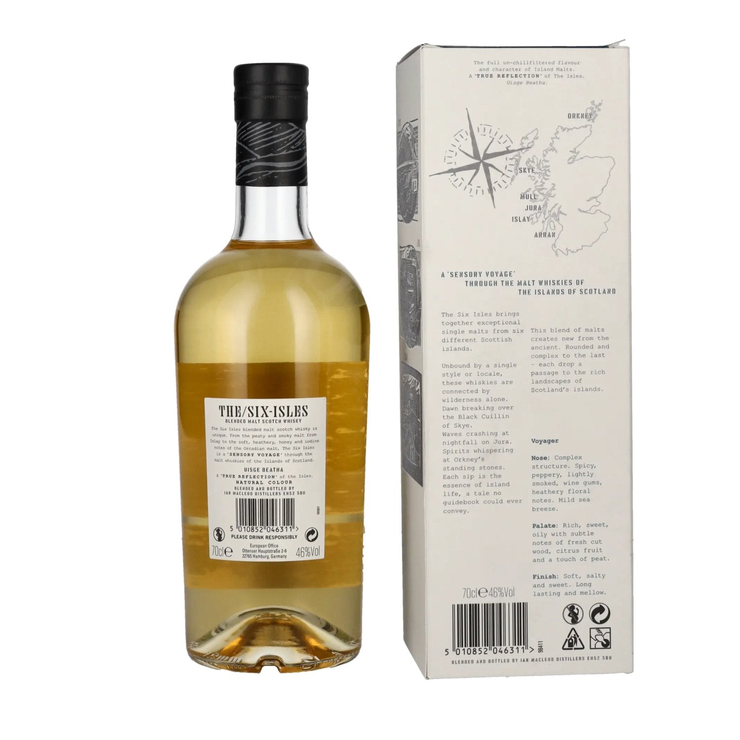 The Six Isles Blended Malt Scotch Whisky VOYAGER 46% vol. 0,7l en coffret cadeau
