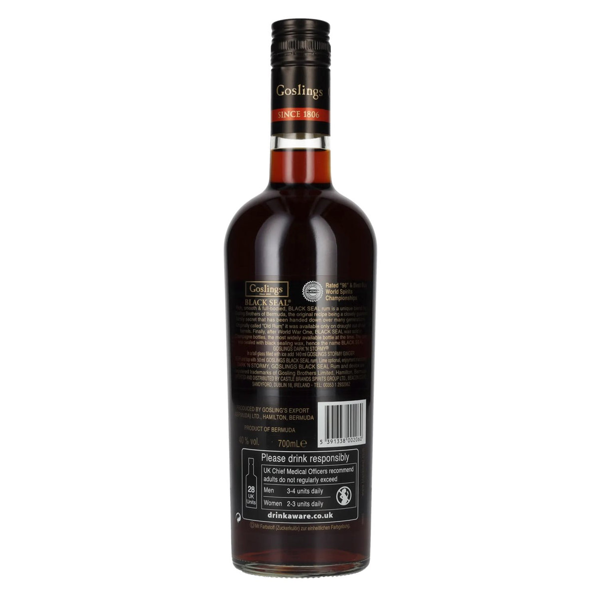 Goslings Black Seal 80 PROOF Bermuda Black Rum 40% vol. 0,7 l