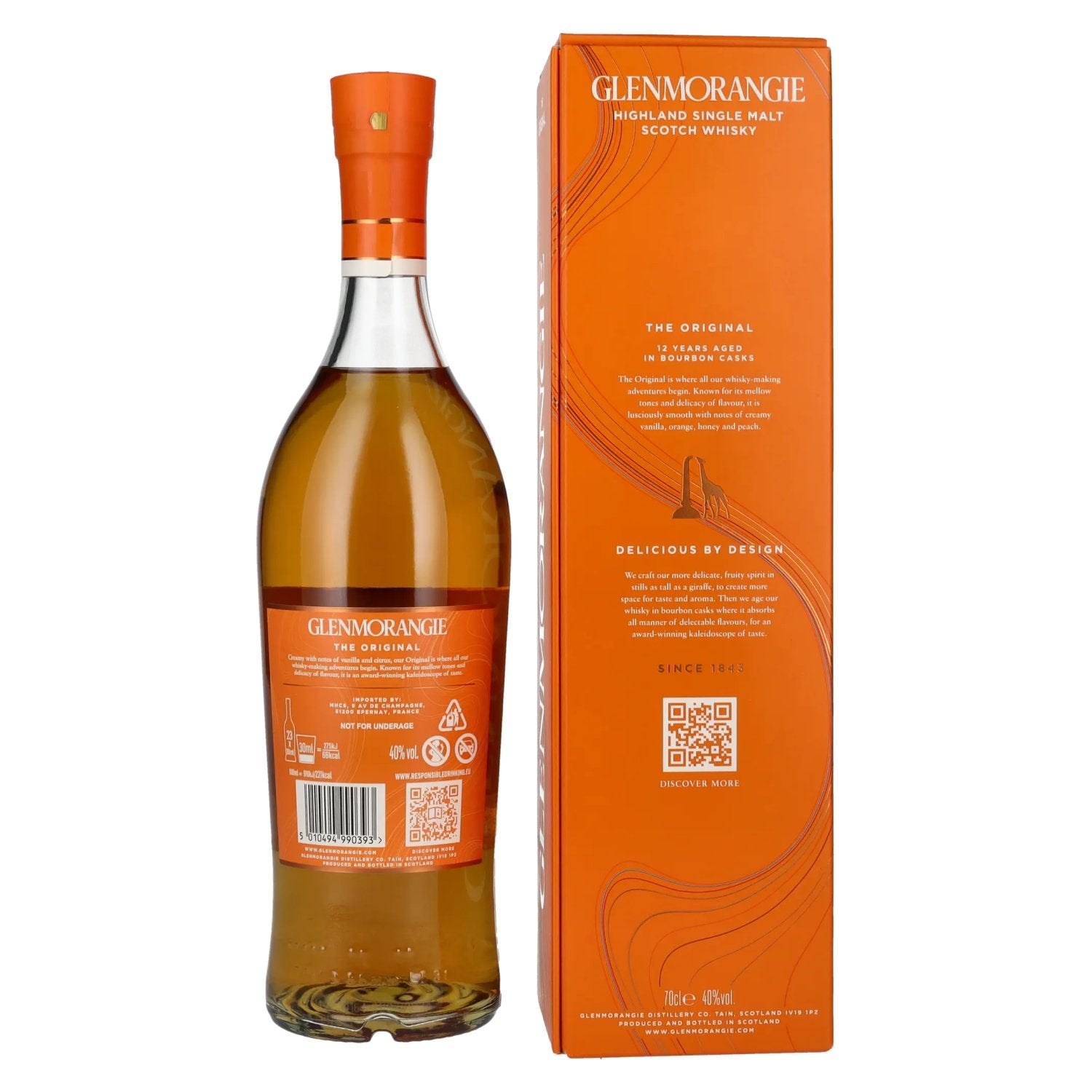 Glenmorangie THE ORIGINAL 12 Years Old Highland Single Malt 40% Vol. 0,7l en boîte cadeau