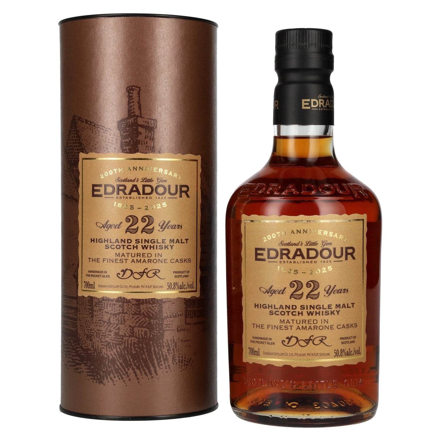 Edradour 22 Years Old 200th Anniversary Amarone Cask Highland Single Malt Whisky 50,8% Vol. 0,7l in Geschenkbox