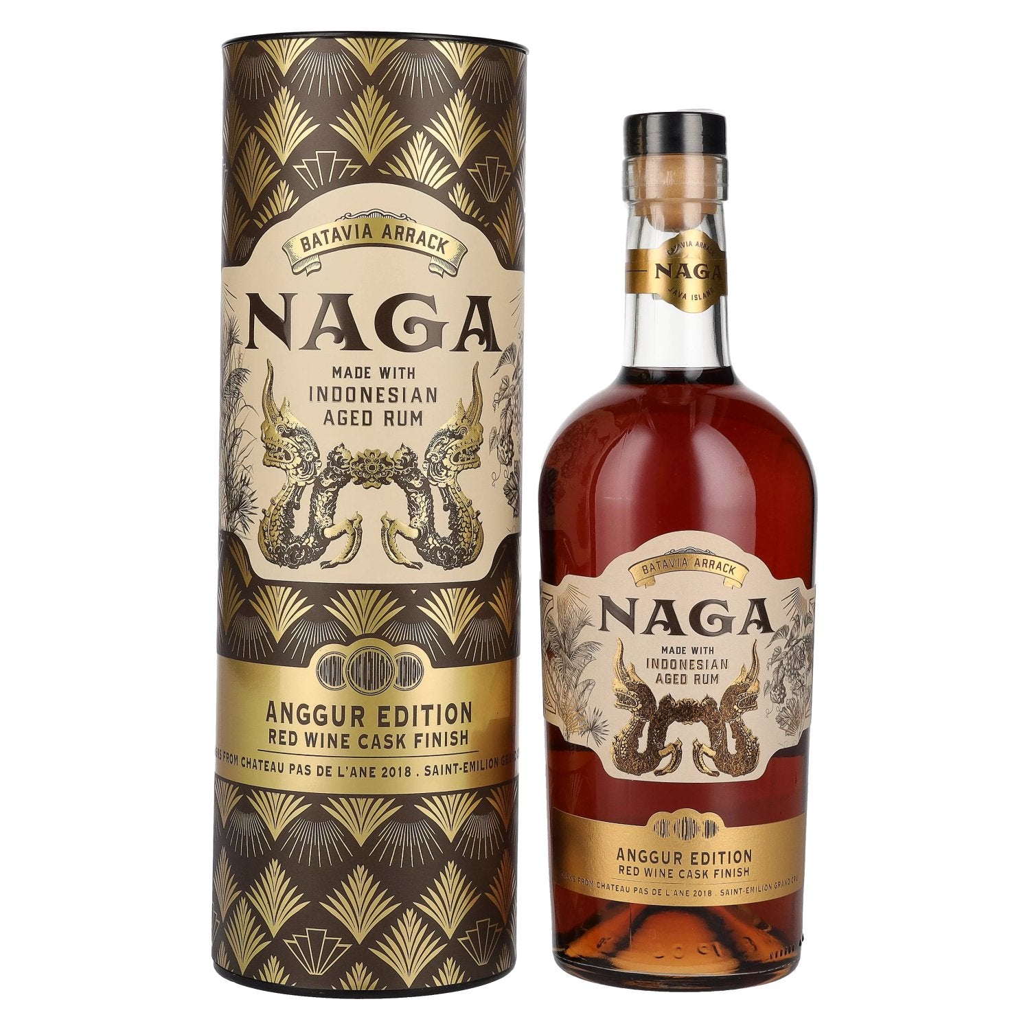 Naga Batavia Arrack Red Wine Cask Finish ANGGUR EDITION 40% Vol. 0,7l in Geschenkbox