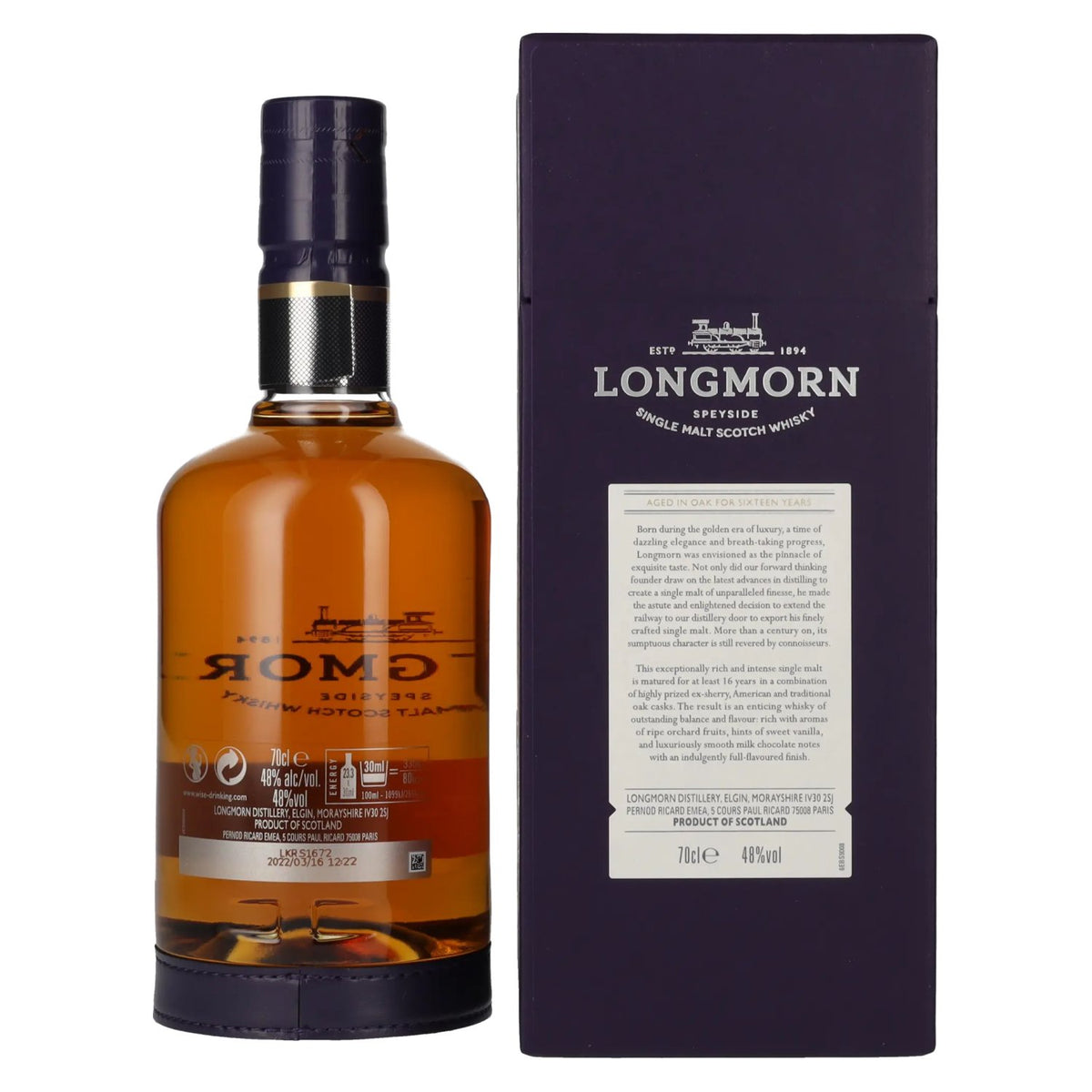 Longmorn 16 Years Old Single Malt Scotch Whisky 48% Vol. 0,7l in Geschenkbox