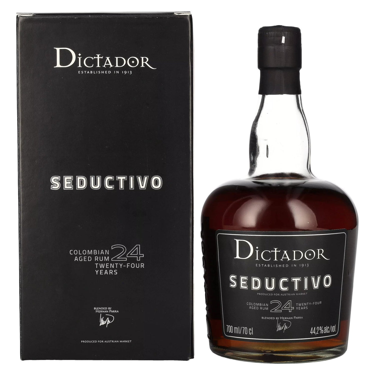 Dictador SEDUCTIVO, rhum colombien vieilli 24 ans, édition limitée, 44,2 % vol., 0,7 l, dans un coffret cadeau