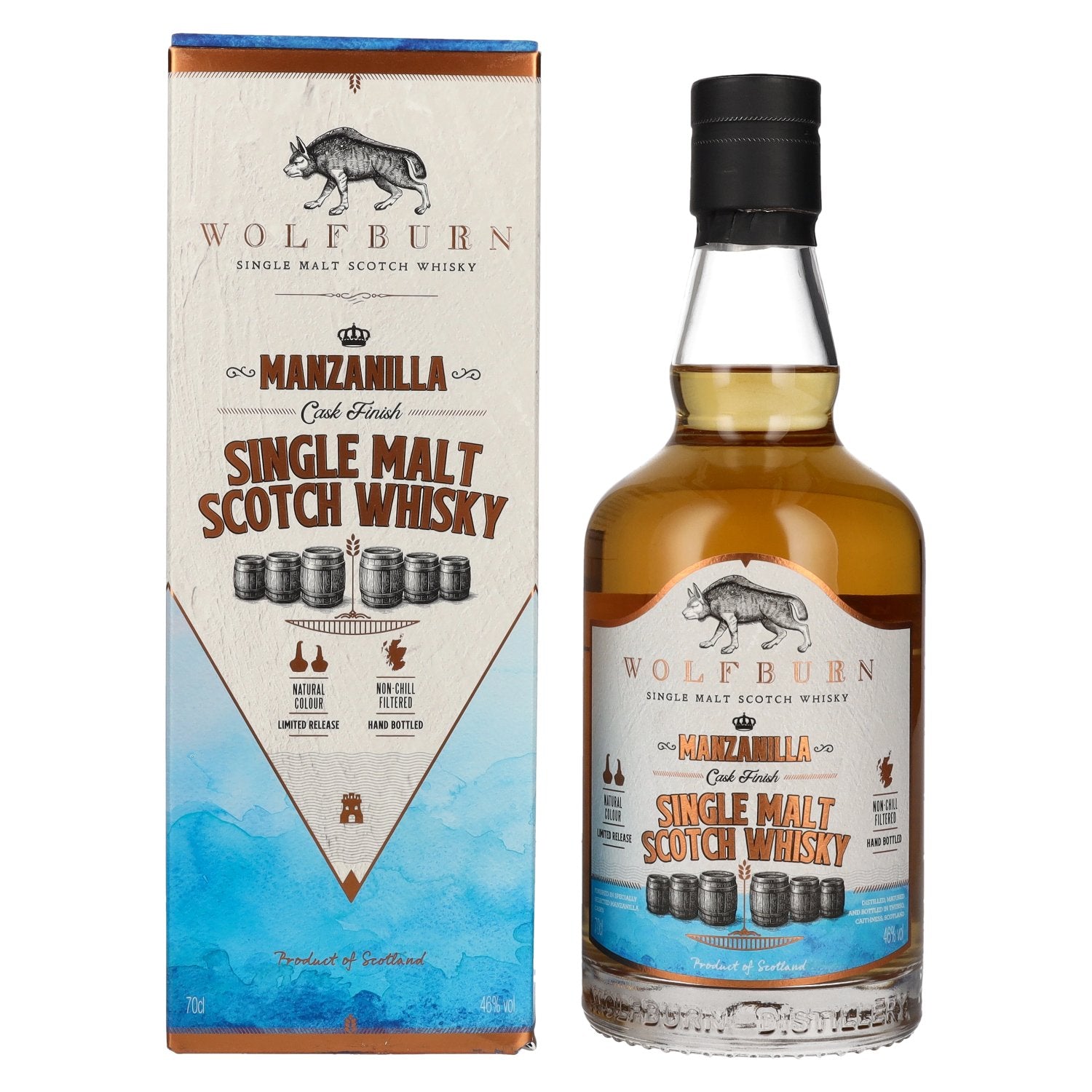 Wolfburn MANZANILLA Single Malt Scotch Whisky 46% Vol. 0,7l in gift box