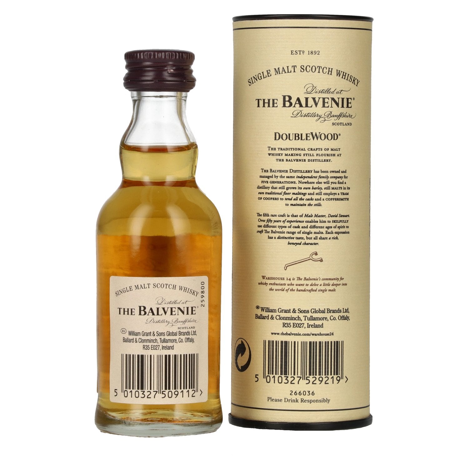 The Balvenie 12 Years Old Double Wood 40% Vol. 0,05l in gift box