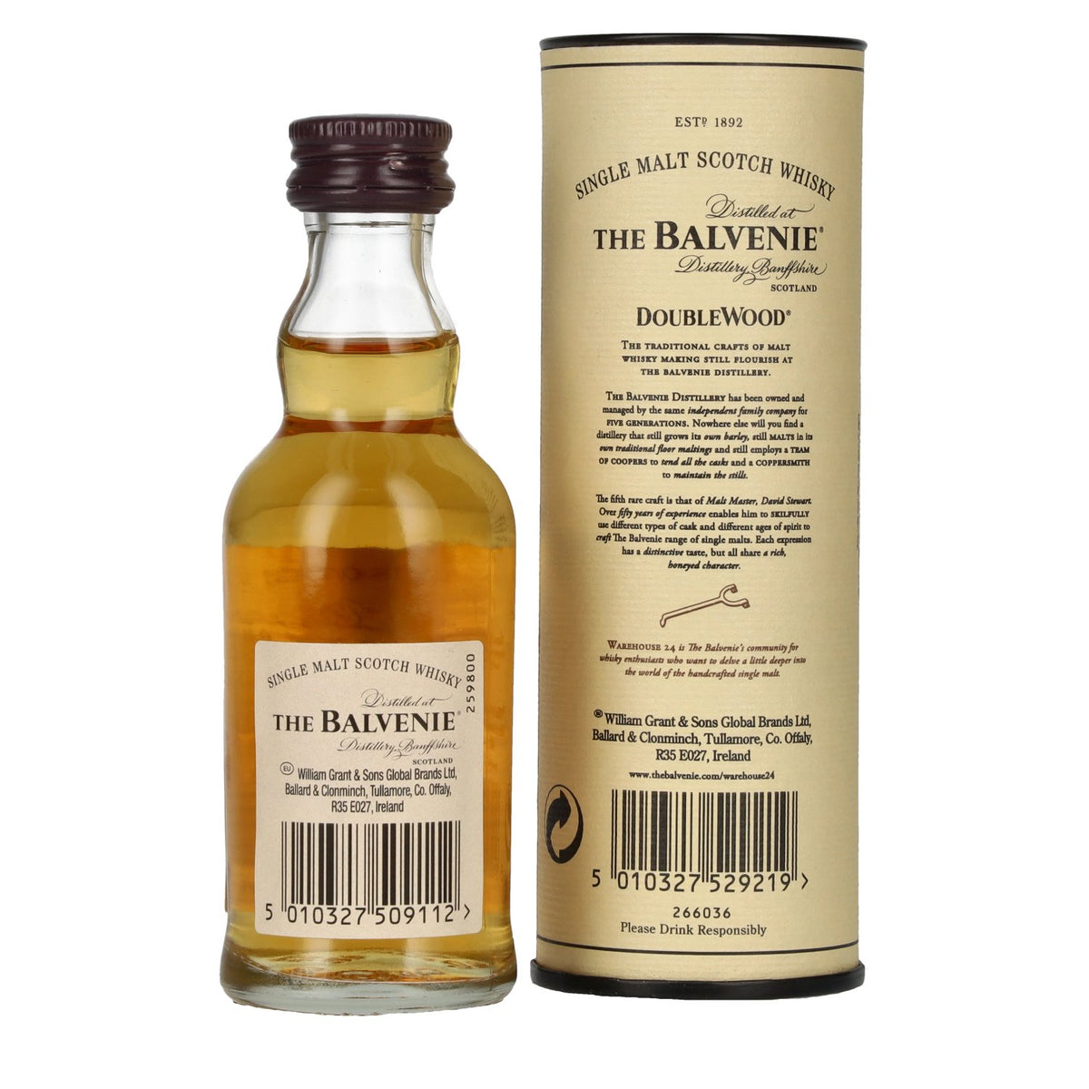 The Balvenie 12 Years Old Double Wood 40% Vol. 0,05l in geschenkverpakking