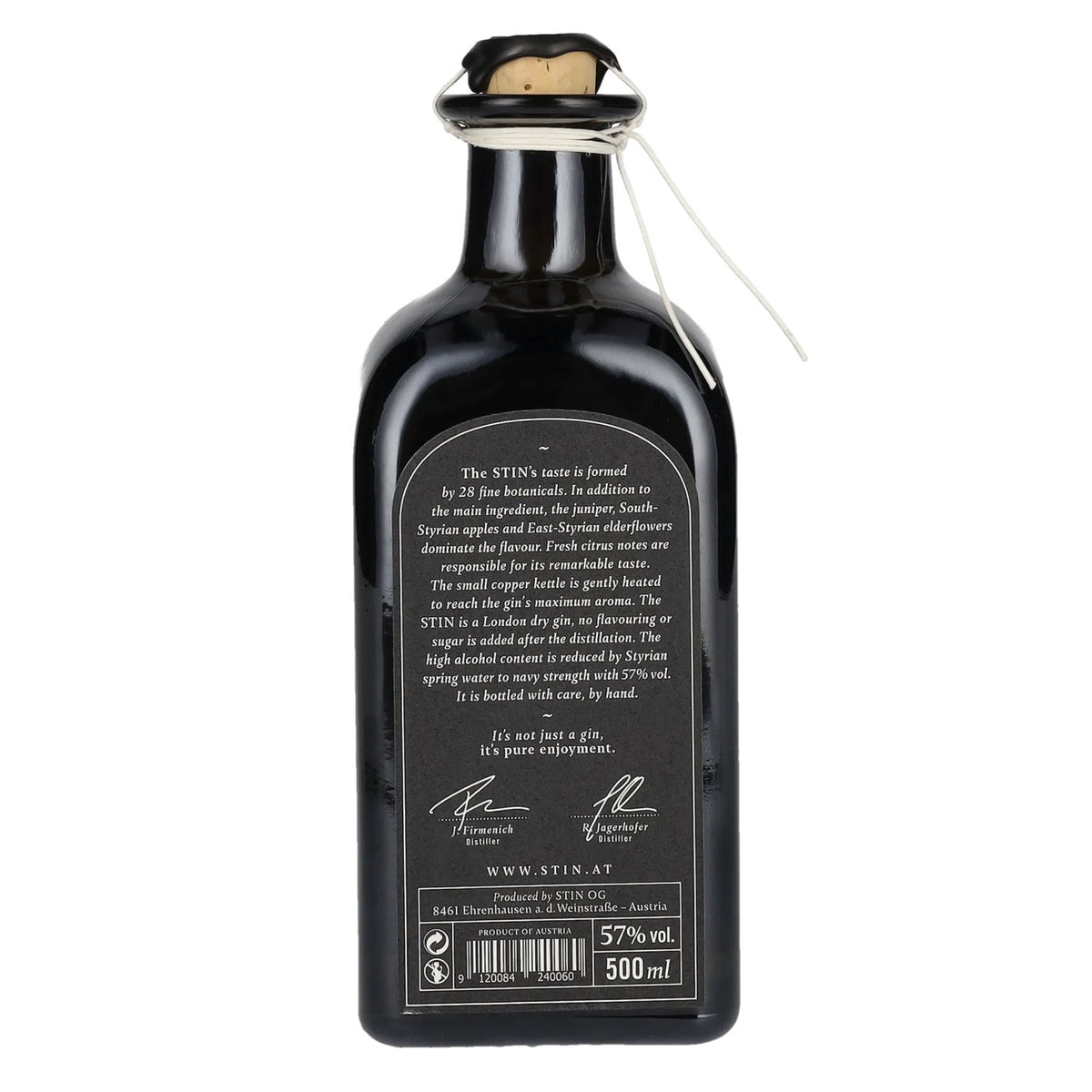 The STIN Styrian Dry Gin OVERPROOF 57% vol. 0.5 l