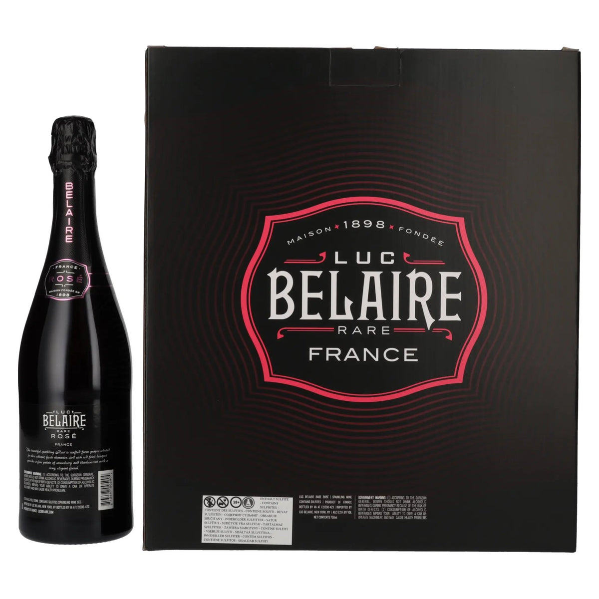 Luc Belaire Rare Rosé 12,5% Vol. 0,75l in Geschenkbox mit 2 Gläsern