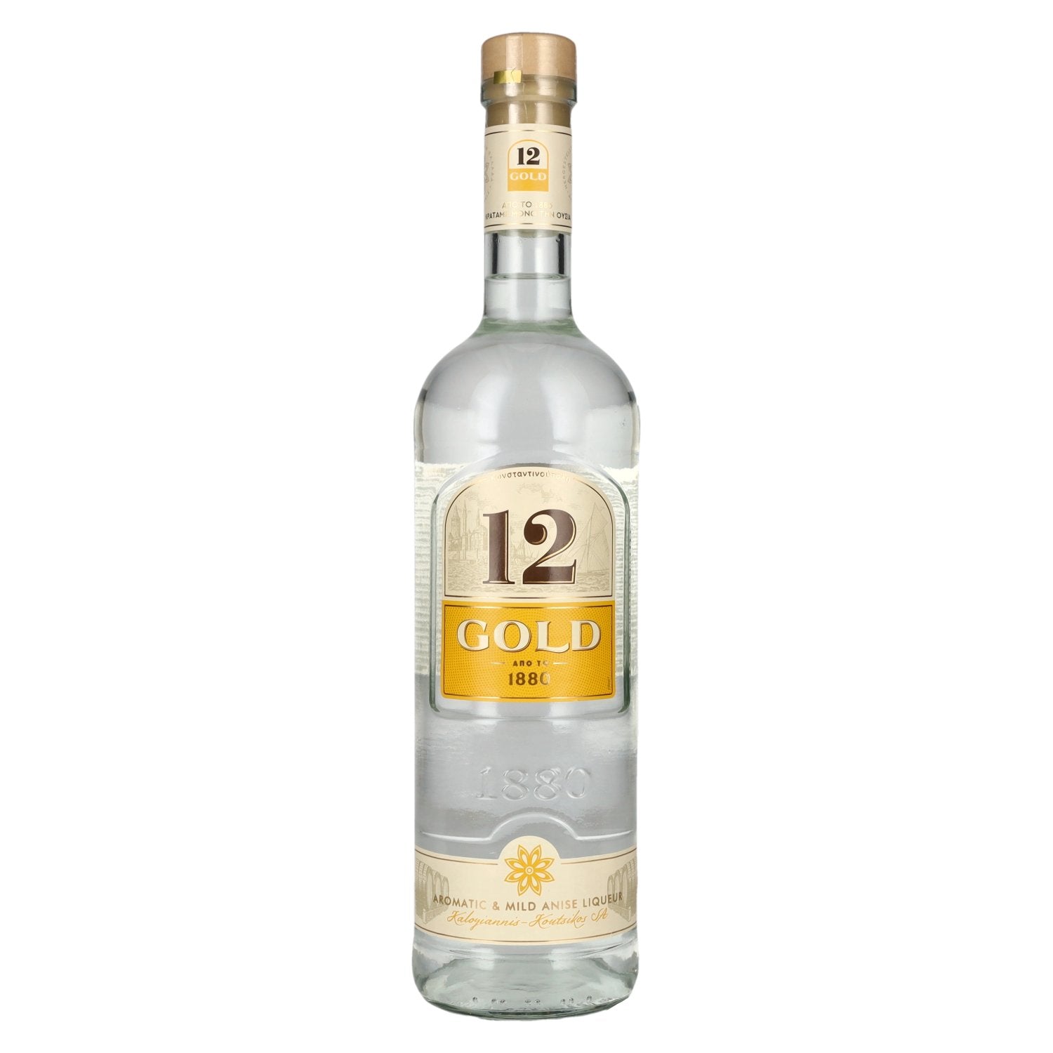 12 GOUD Anijslikeur van Ouzo 12 36% Vol. 0,7l