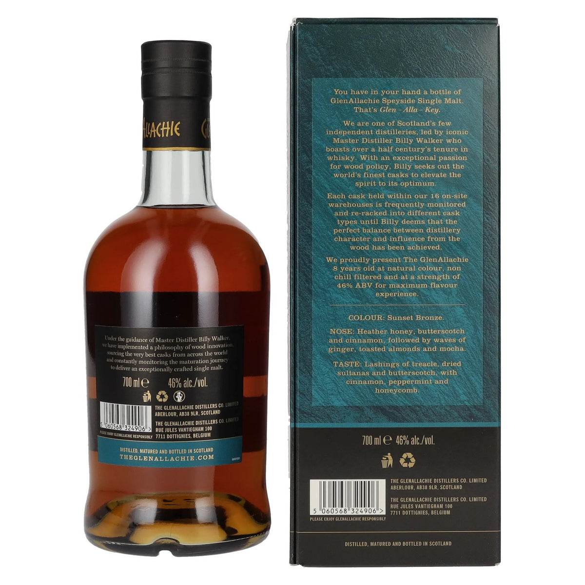 The GlenAllachie 8 Years Old Speyside Single Malt 46% vol. 0,7 l in geschenkverpakking