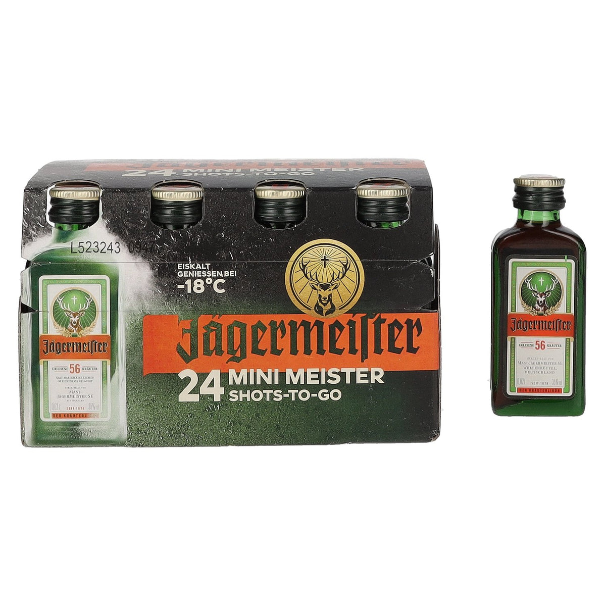 Jägermeister 35% ABV, 24 x 0.02 l