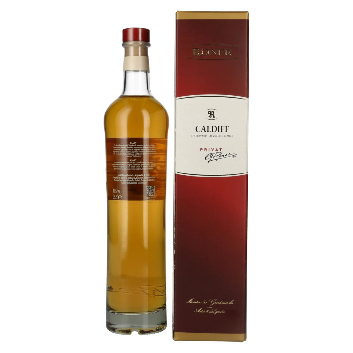 Eau-de-vie de pomme Roner Caldiff « Privat » 43 % vol., 0,5 l, dans un coffret cadeau