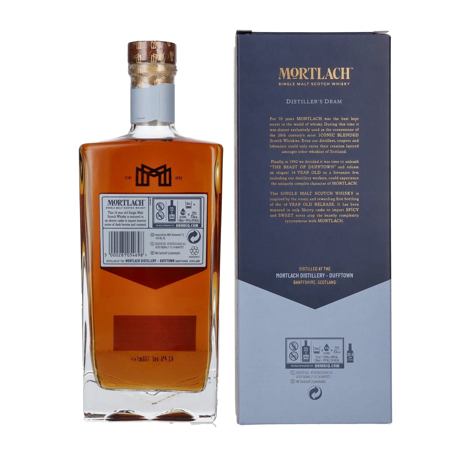 Mortlach 16 Years Old DISTILLER'S DRAM Single Malt 43,4% Vol. 0,7l en boîte cadeau