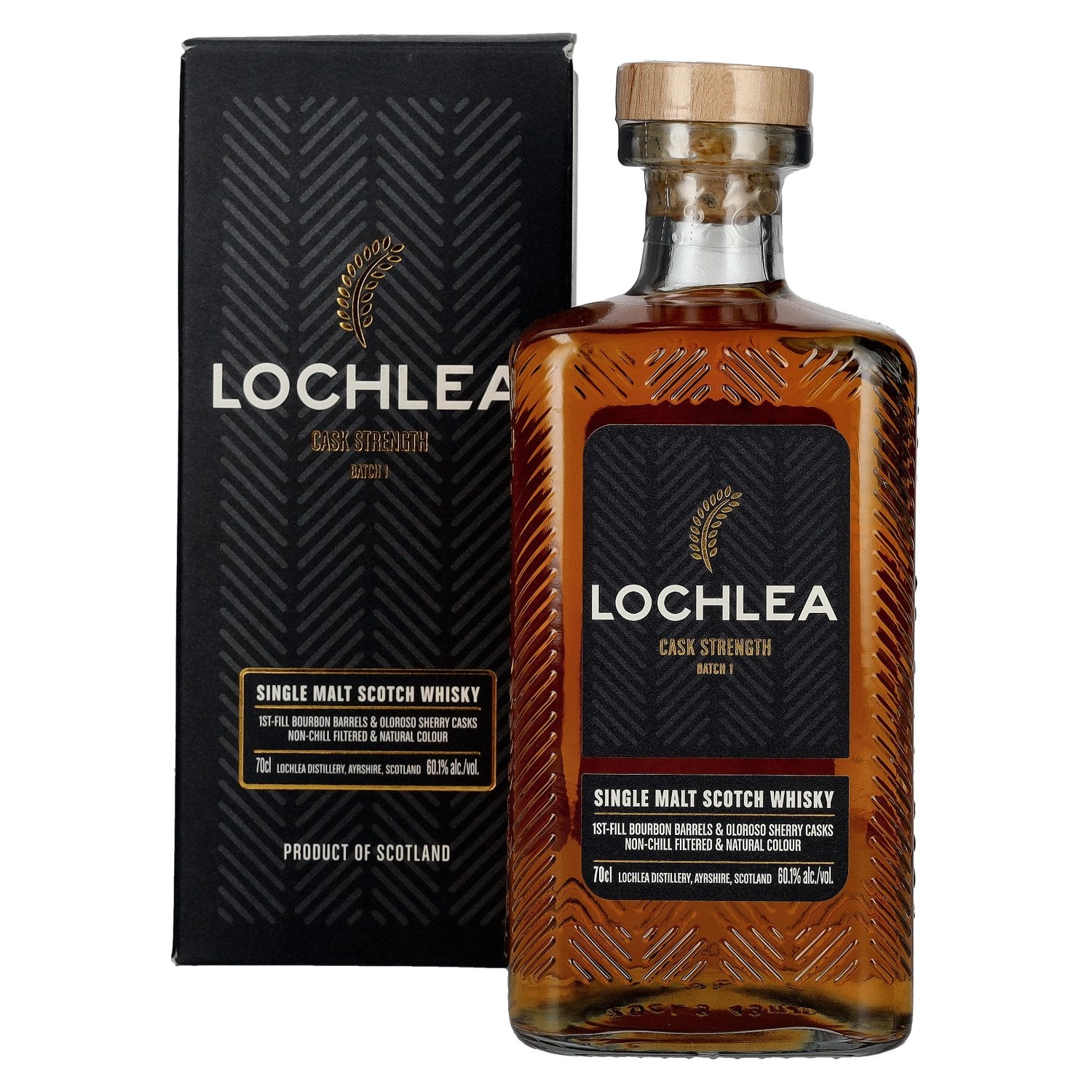 Lochlea CASK STRENGTH Single Malt Whisky Batch 1 60,1% vol. 0,7l en boîte cadeau