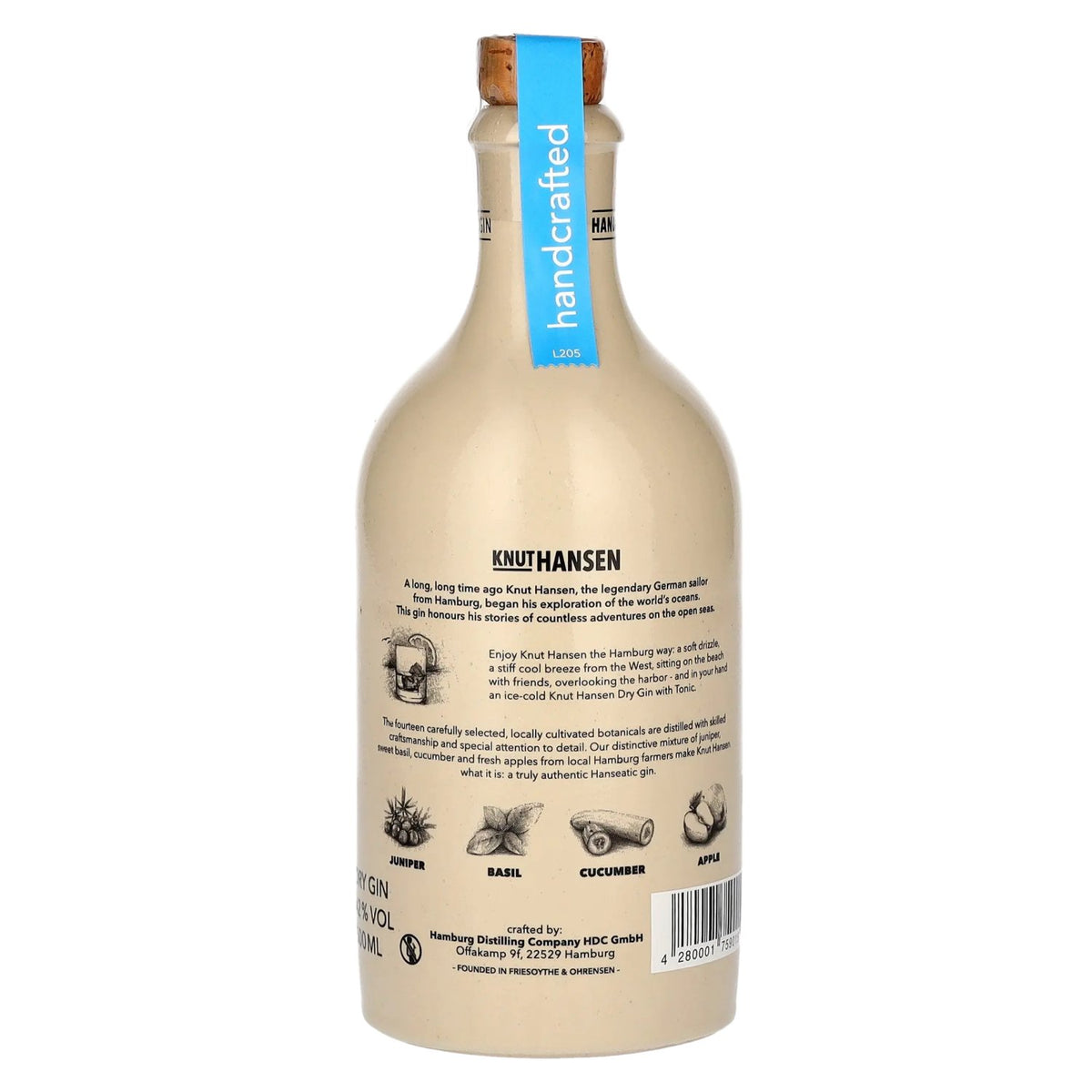 Knut Hansen Dry Gin 42% ABV 0.5l